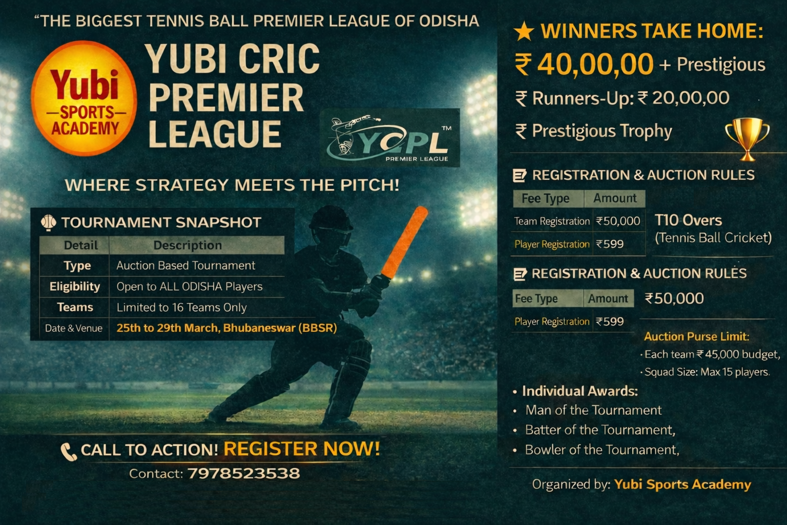 Yubi Cric Premier League Banner